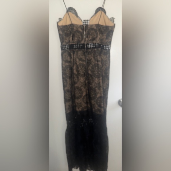 Lulu's Black and Tan Lace Dress - Picture 2 of 3